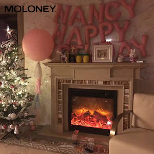 Calentador de <span class=keywords><strong>chimenea</strong></span> eléctrico de alta simulación tridimensional, fibra de cerámica, leña <span class=keywords><strong>falsa</strong></span>, LED, alto brillo, navidad - Product Image 5