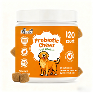 Enzimas Digestivas, Flora Intestinal, Salud Digestiva, Soporte para la Diarrea y el Intestino, Probióticos para Perros en Tabletas Masticables Blandas para el Sistema Inmunológico de las Mascotas - Product Image 1
