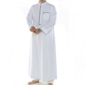 Abiti arabi <span class=keywords><strong>musulmani</strong></span> all'ingrosso abiti da uomo in puro colore liturgico <span class=keywords><strong>vestiti</strong></span> in Cashmere lavato abiti Qatari - Product Image 5
