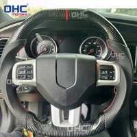 US-LAGER: Top & Bottom Flat Echt-Carbonfaser-Lenkrad für Dodge Charger Challenger 2011-2014 & Durango 2011-2013