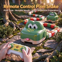 Jouet Serpent RC Magnétique à Pixels, Conception Modulaire, Bouche Mobile, Jouets Serpent RC Mangeur, Jouet Interactif STEM Intérieur/Extérieur pour Enfants