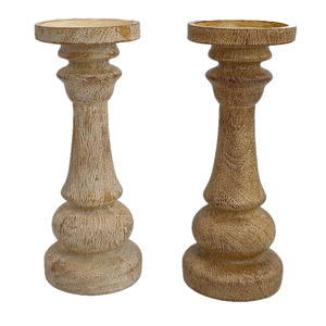 12 pollici decorazione della casa oro antico aspetto <span class=keywords><strong>legno</strong></span> resina pilastro portacandele candelieri dorati - Product Image 4