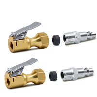 Embout de gonflage en laiton à flux fermé, embout de gonflage robuste pour pneus, clip de gonflage - 2 pièces, outil manuel pour pneus de camion et de voiture, 10-35 jours, 500 pièces