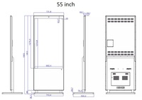 Pantalla LCD de 55 Pulgadas 16:9 para Publicidad en Centros Comerciales, con Soporte de Pie para Tiendas, Aeropuertos y Metro