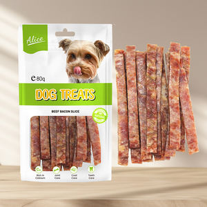 Alice OEM/ODM Premium secado al aire carne tocino rebanada perro golosinas secas aperitivos alimentos para perros de alta proteína dientes limpios golosinas para perros comida para mascotas - Product Image 1