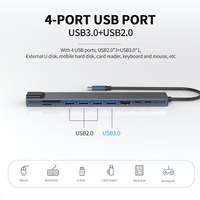 Station d'accueil Type-C 10 en 1, lecteur de carte USB3.0 TF SD, RJ45, HDTV, charge PD pour téléphone portable, tablette, ordinateur portable, Macbook, PC, hub USB C