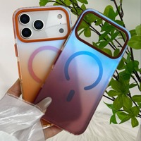 Coque de téléphone In-Mold Gradient pour iPhone 18 Pro Max, magnétique, bleu irisé, semi-transparente, antichoc, fourniture OEM d'usine