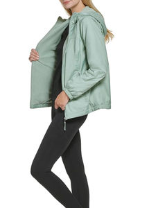 2025 Custom Lightweight Hooded Windbreaker <b>Nylon</b> Jacket for Women High Quality Waterproof Polyester <b>Fabric</b> Cotton Stand Jogging - Product Image 3