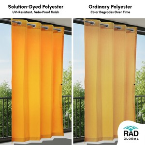 Rideaux d'extérieur haut de gamme imperméables jaunes au design contemporain vibrant pour patios, balcons et espaces de jardin - Product Image 2