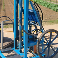 Fahrbares Elektrisches Hydraulisches Brunnenbohrgerät Vollautomatisch 4KW Motor Direktantrieb Bohrkopf 50m Landwirtschaftsgerät
