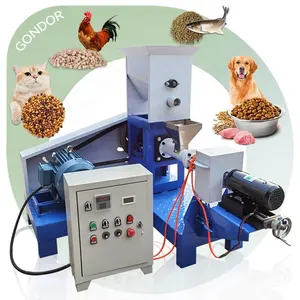 Automatic 200kg/Hr Float Poultry Feed Extruder Pallet Make Fish Dog Food Machine Screw and Barel for Fish