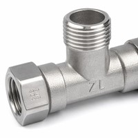 Raccord en T double pivotant en acier inoxydable 304, classe haute pression 150, BSPP BSPT, filetage femelle/mâle 1/2 pouce, forgé à froid
