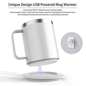 <b>Smart</b> <b>Electronic</b> Heated Mini Double-Layer 18/8 Stainless Steel Mug Warmer USB Charging Button Control Eco-Friendly - Product Image 5