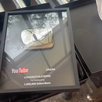 Médaille de plaque en métal personnalisée pour YouTube et Bilibili Play Button Logo Award Gold logo personnalisé artisanat en métal plaque de gros vierge