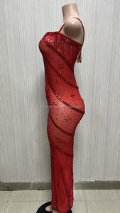 Robe de soirée scintillante <span class=keywords><strong>en</strong></span> sequins diamantés Novance Y2543-E, costume du Nouvel An, robe rouge sexy de Noël pour femmes, Vestido De Fiesta <span class=keywords><strong>En</strong></span> Club - Product Image 2