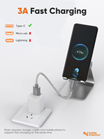 Câble tressé USB-A vers USB-C Court 30 cm 10 Gbps 3A USB 3.1 Gen 2 de CableCreation