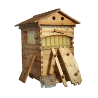 Neue Automatische Holz-Bienenstockrahmen Imkerei-Ausrüstung mit Bienenwachs Freifließender Honigbienenstock Metall & Bambus 3 Jahre Garantie