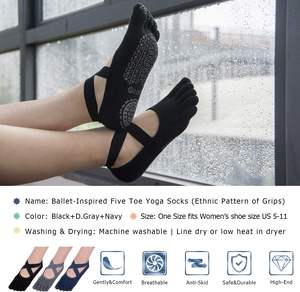 2025 носки для танцев и йоги с зажимами, нескользящие носки с пятью носками для пилатеса, Балетные Носки - Product Image 6