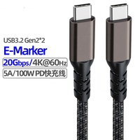 MS Dual-USB-C-auf-C-Datenkabel 4K-Projektionsbildschirm 3.1 Schnellladekabel PD 5A 100W USB-C-auf-C-Stecker USB3.2 Gen 20GB Kabel
