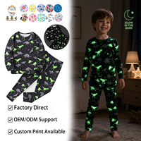 Guai Vente en gros de pyjamas pour enfants qui brillent dans le noir, ensemble de vêtements de nuit doux et respirants pour l'heure du coucher