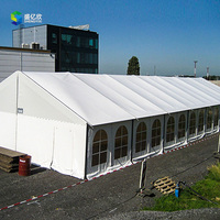Tente de réception à toit haut en aluminium avec toit en PVC transparent, imperméable 3000 mm, ignifuge, certifiée CE, pour mariages et expositions