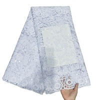 Tissu en dentelle brodée de sequins et de nœuds en filet français, maille africaine de haute qualité, tricoté léger pour textile de maison