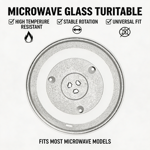 Plato Giratorio de Vidrio para <span class=keywords><strong>Horno</strong></span> <span class=keywords><strong>Microondas</strong></span>, Bandeja de Repuesto de 12.4 pulgadas/315mm, Venta al por Mayor de Fábrica OEM, Repuestos para <span class=keywords><strong>Microondas</strong></span> - Product Image 2