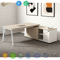 Grands meubles, espace de bureau moderne, table de bureau en bois, design de bureaux de direction, bureaux de luxe en forme de L, bureau de direction, bureau de PDG