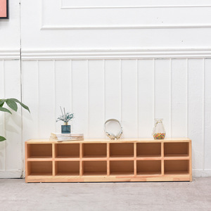 Armoire simple en bois massif 9-23, armoire de rangement multifonction pour enfants, étagère de rangement pour jouets de maternelle, armoire murale sur pied - Product Image 1