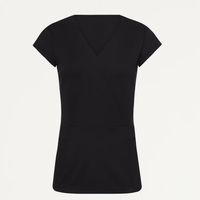 Logo personnalisé Uniformes de beauté pour femmes Design de mode Uniforme de spa en sergé noir Uniforme de spa de salon de beauté pour femmes