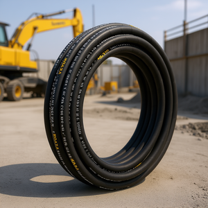 Tuyau hydraulique en caoutchouc Vevor 3/4 pouce x 50 pieds, construction tressée en fil d'acier, pièces de machines - Product Image 2