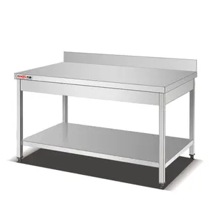 Commercial Kitchen Stainless Steel Working Bench in Dubai Restaurant 201 304 Stainless Steel Work Table with Under Shelf