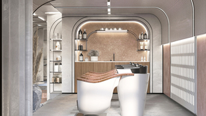 Personalizado marca BRUTALIST estilo moderno respetuoso con el medio ambiente barbería diseño LED iluminación belleza estilismo estación peluquería muebles - Product Image 4