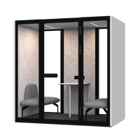 Cabine de réunion acoustique insonorisée Comine pour quatre personnes, idéale pour les bureaux, les hôtels et les entrepôts