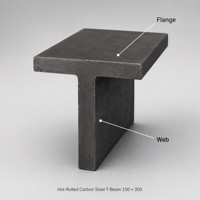 Poutre en acier au carbone laminée à chaud 150 x 300, profil en T pour construction structurelle