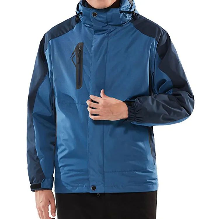 outwear nylon blue waterproof windproof hooded casual windbreaker men jacket