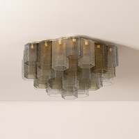 Luz americana moderna de lujo para sala de estar, Hotel, gran banquete, comedor, luces de techo de montaje empotrado de vidrio de gama alta