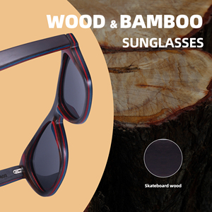 Gafas de Sol Unisex de Madera con Diseño de Tabla de Skateboard de Arce Negro, Polarizadas para Adultos - Product Image 2