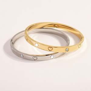 Brazalete de Acero Inoxidable con Circonitas, Estilo Moderno, Alta Calidad, Resistente al Agua, Brazalete de Titanio - Product Image 2