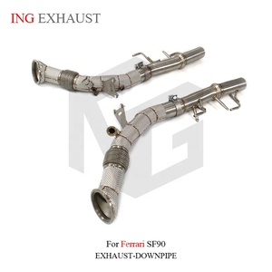 ING <span class=keywords><strong>Scarico</strong></span> Dritto Catback in Acciaio Inox per Ferrari SF90 con Scudo Termico, <span class=keywords><strong>Tubo</strong></span> ad Alto Flusso e Alte Prestazioni - Product Image 3