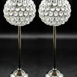 Ensemble de 3 bougeoirs en métal argenté de luxe, support à bougies, éclairage, décorations de mariage et de Noël - Product Image 3