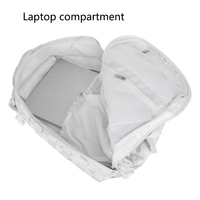 Sac à dos tactique camouflage blanc 25L Sac à dos camouflage extérieur Sac à dos de voyage scolaire avec compartiment pour ordinateur portable