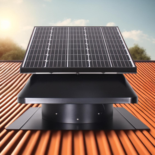 14 Inch Solar Roof Ventilator Solar Exhaust Fan for Warehouse Workshop Container Attic Heat Extraction Off Grid Ventilation