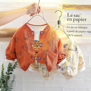 Conjunto de Primavera para Bebê Novo, <span class=keywords><strong>1</strong></span>-4 Anos, Menino, Três Peças, Roupas de Primavera e Outono com Estampa de Desenho Animado - Product Image 5