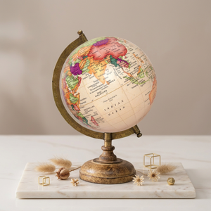 R.K.INTERNATIONAL Globo Terráqueo Decorativo Clásico Vintage Ecológico de Latón/Aluminio, Mapa del Mundo para Mesa, Hogar, Oficina, Regalo de Graduación - Product Image 1