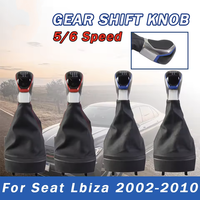 Nouvel accessoire automobile : pommeau de levier de vitesse manuel 5/6 vitesses en cuir pour SEAT Ibiza 2002 2003 2004 2005 2006 2007 2008 2009 2010