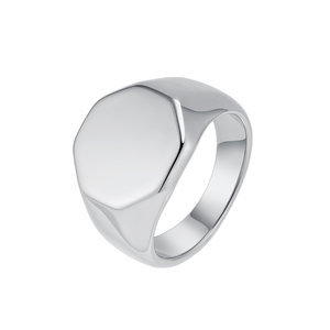 Bague hexagonale moderne en acier inoxydable, bijoux de mode unisexe pour un usage quotidien - Product Image 1