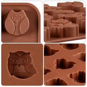 12구 다양한 동물 모양 부엉이 모양 실리콘 몰드 (사탕, 초콜릿, 수제 비누용) - Product Image 5