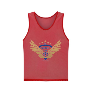 12 maillots d'entraînement d'équipe rouge, dossards d'entraînement, dossards de scrimmage, 100% polyester maillé, numéro personnalisé disponible - Product Image 1