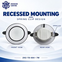 Spot encastré LED rond en aluminium pour plafond, AC 220-240V, diffuseur givré, clips à ressort pour commerces, bureaux, couloirs